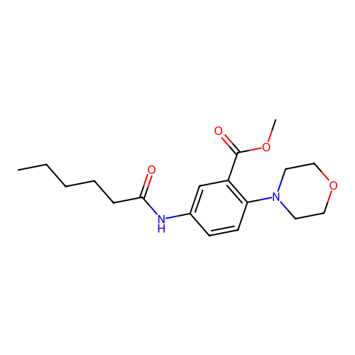 Methyl 5-(hexanoylamino)-2-(morpholin-4-yl)benzoate structure