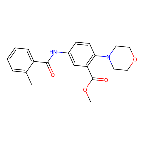 Methyl 5-{[(2-methylphenyl)carbonyl]amino}-2-(morpholin-4-yl)benzoate structure