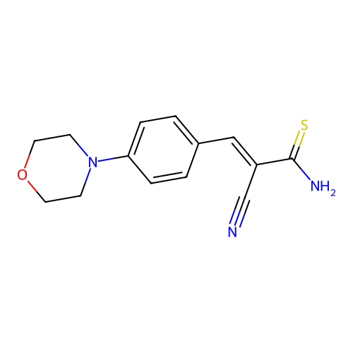 (2E)-2-cyano-3-[4-(morpholin-4-yl)phenyl]prop-2-enethioamide structure