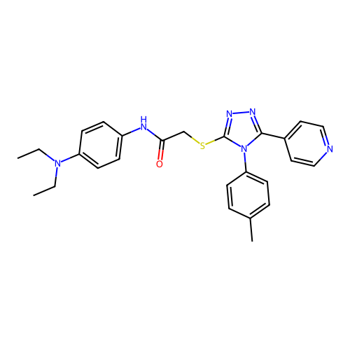 N-[4-(diethylamino)phenyl]-2-{[4-(4-methylphenyl)-5-(pyridin-4-yl)-4H-1,2,4-triazol-3-yl]sulfanyl}acetamide structure