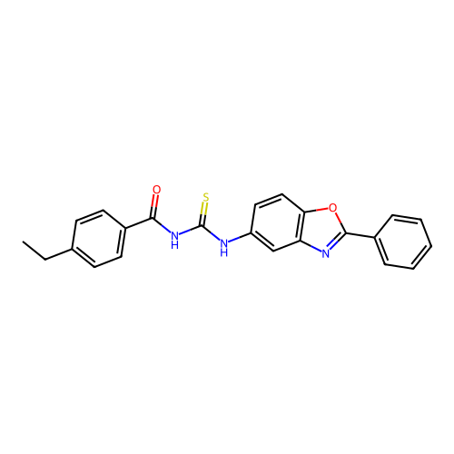 4-ethyl-N-[(2-phenyl-1,3-benzoxazol-5-yl)carbamothioyl]benzamide structure