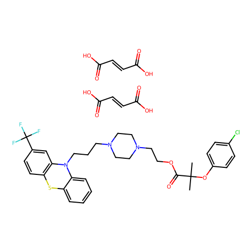 Fluphenazine 4-chlorophenoxyisobutyrate ester structure