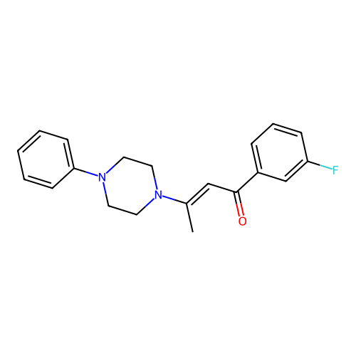 2-Buten-1-one, 1-(3-fluorophenyl)-3-(4-phenyl-1-piperazinyl)- structure