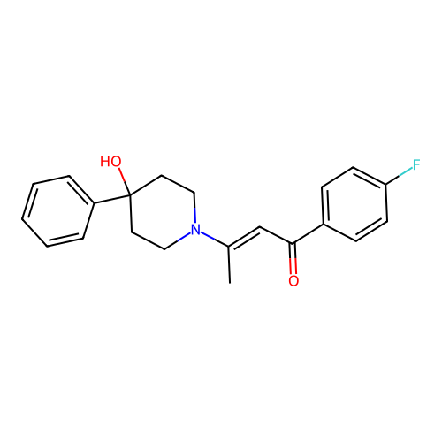 2-Buten-1-one, 1-(4-fluorophenyl)-3-(4-hydroxy-4-phenyl-1-piperidinyl)- structure