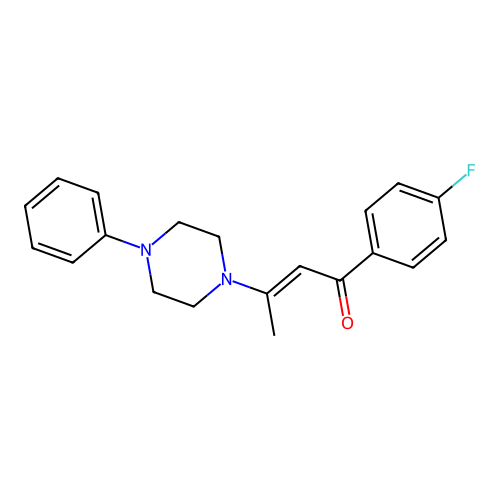 2-Buten-1-one, 1-(4-fluorophenyl)-3-(4-phenyl-1-piperazinyl)- structure