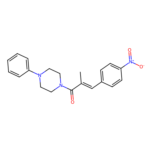Piperazine, 1-(2-methyl-3-(4-nitrophenyl)-1-oxo-2-propenyl)-4-phenyl- structure