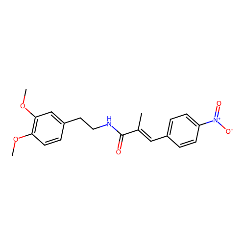 2-Propenamide, N-(2-(3,4-dimethoxyphenyl)ethyl)-2-methyl-3-(4-nitrophenyl)- structure