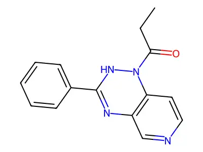 Pyrido(3,4-e)-1,2,4-triazine, 1,2-dihydro-1-(1-oxopropyl)-3-phenyl- structure