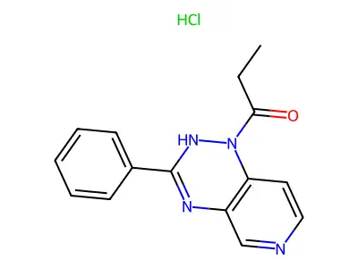 3-Phenyl-1-propionyl-1,4-dihydropyrido(3,4-e)-as-triazine hydrochloride structure