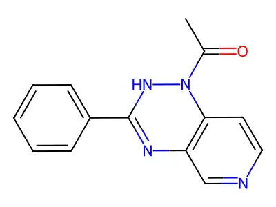 Pyrido(3,4-e)-1,2,4-triazine, 1,2-dihydro-1-acetyl-3-phenyl- structure