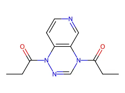 Pyrido(3,4-e)-1,2,4-triazine, 1,4-dihydro-1,4-bis(1-oxopropyl)- structure