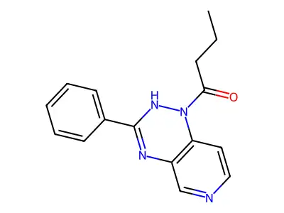 Pyrido(3,4-e)-1,2,4-triazine, 1,2-dihydro-1-(1-oxobutyl)-3-phenyl- structure