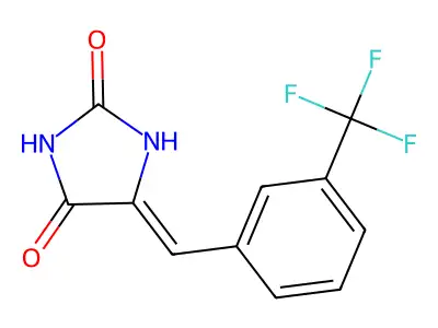 5-[[3-(Trifluoromethyl)phenyl]methylidene]imidazolidine-2,4-dione structure