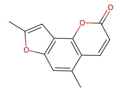 2H-Furo(2,3-h)-1-benzopyran-2-one, 5,8-dimethyl- structure