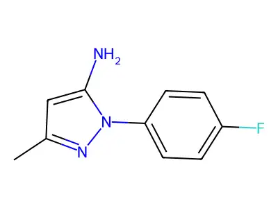 1-(4-fluorophenyl)-3-methyl-1H-pyrazol-5-amine structure