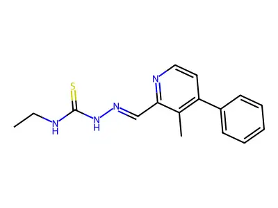 1-Ethyl-3-[(3-methyl-4-phenyl-2-pyridinyl)methylideneamino]thiourea structure