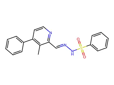 N-[(3-methyl-4-phenyl-2-pyridinyl)methylideneamino]benzenesulfonamide structure