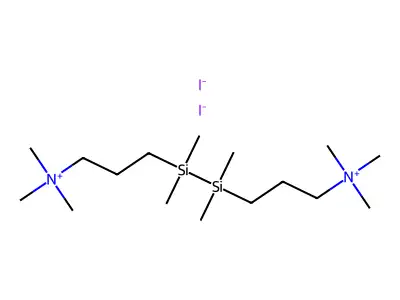 3,3'-(Tetramethyl-1,2-silanediyl)bis(N,N,N-trimethyl-1-propanaminium) diiodide structure
