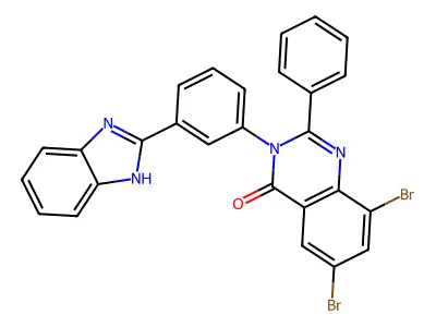 4(3H)-Quinazolinone, 3-(3-(1H-benzimidazol-2-yl)phenyl)-6,8-dibromo-2-phenyl- structure