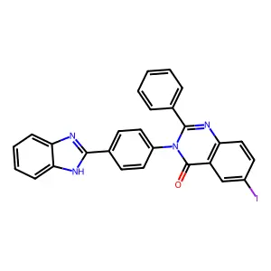 4(3H)-Quinazolinone, 3-(p-(2-benzimidazolyl)phenyl)-6-iodo-2-phenyl- structure