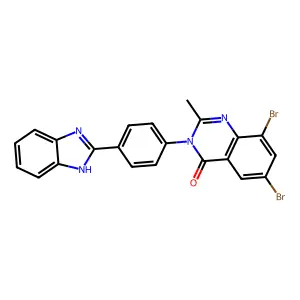 4(3H)-Quinazolinone, 3-(p-(2-benzimidazolyl)phenyl)-6,8-dibromo-2-methyl- structure