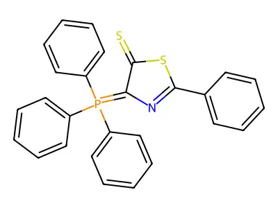 2-Phenyl-4-(triphenyl-phosphanylidene)-4H-thiazole-5-thione structure