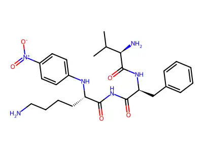 Valyl-phenylalanyl-lysine-4-nitroanilide structure