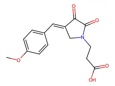 3-[4-[(4-Methoxyphenyl)methylidene]-2,3-dioxo-pyrrolidin-1-yl]propanoic acid structure