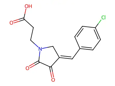 3-[4-[(4-Chlorophenyl)methylidene]-2,3-dioxo-pyrrolidin-1-yl]propanoic acid structure