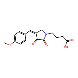 4-[4-[(4-Methoxyphenyl)methylidene]-2,3-dioxopyrrolidin-1-yl]butanoic acid structure