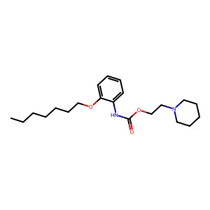 Carbamic acid, (2-(heptyloxy)phenyl)-, 2-(1-piperidinyl)ethyl ester structure