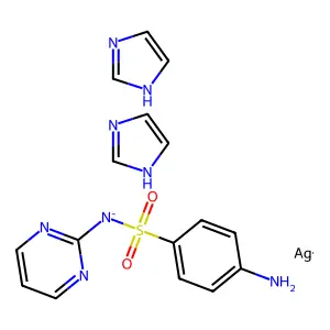 (4-aminophenyl)sulfonyl-pyrimidin-2-ylazanide;bis(1H-imidazole);silver structure