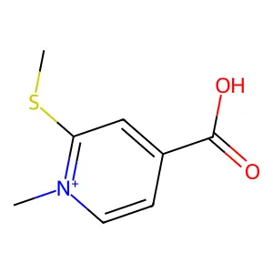 4-Carboxy-1-methyl-2-(methylsulfanyl)pyridinium structure