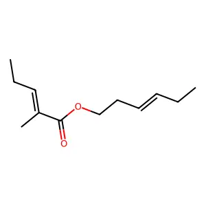 Hex-3-enyl 2-methylpent-2-enoate structure