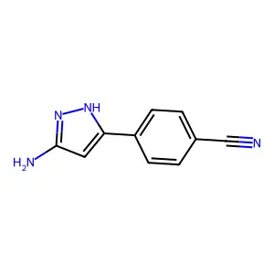 4-(3-amino-1H-pyrazol-5-yl)benzonitrile structure