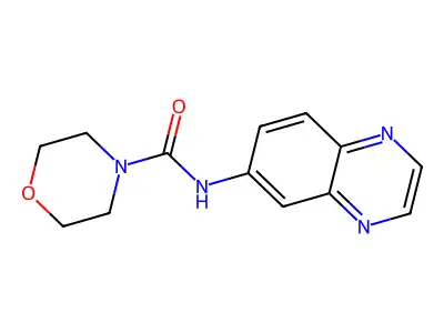 N-quinoxalin-6-ylmorpholine-4-carboxamide structure