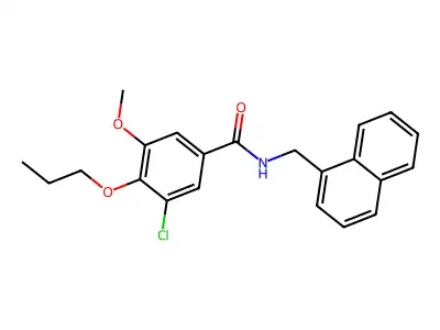 3-chloro-5-methoxy-N-(naphthalen-1-ylmethyl)-4-propoxybenzamide structure