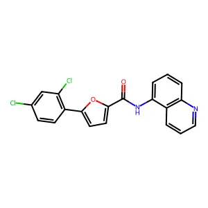 5-(2,4-dichlorophenyl)-N-quinolin-5-ylfuran-2-carboxamide structure