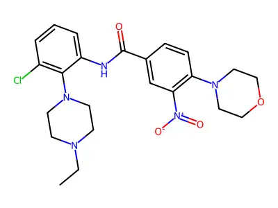 N-[3-chloro-2-(4-ethylpiperazin-1-yl)phenyl]-4-morpholin-4-yl-3-nitrobenzamide structure