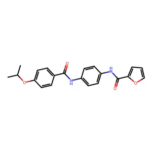 N-[4-[(4-propan-2-yloxybenzoyl)amino]phenyl]furan-2-carboxamide structure