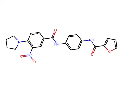 N-[4-[(3-nitro-4-pyrrolidin-1-ylbenzoyl)amino]phenyl]furan-2-carboxamide structure