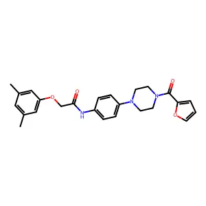 2-(3,5-dimethylphenoxy)-N-{4-[4-(2-furoyl)-1-piperazinyl]phenyl}acetamide structure