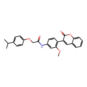 N-[3-methoxy-4-(2-oxochromen-3-yl)phenyl]-2-(4-propan-2-ylphenoxy)acetamide structure