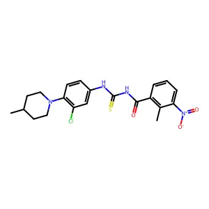 N-[[3-chloro-4-(4-methylpiperidin-1-yl)phenyl]carbamothioyl]-2-methyl-3-nitrobenzamide structure
