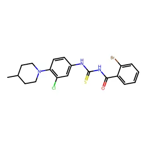 2-bromo-N-[[3-chloro-4-(4-methylpiperidin-1-yl)phenyl]carbamothioyl]benzamide structure
