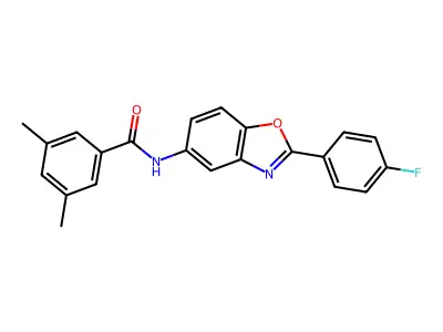 N-[2-(4-fluorophenyl)-1,3-benzoxazol-5-yl]-3,5-dimethylbenzamide structure