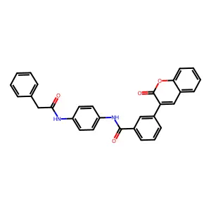3-(2-oxochromen-3-yl)-N-[4-[(2-phenylacetyl)amino]phenyl]benzamide structure
