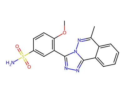 4-Methoxy-3-(6-methyl[1,2,4]triazolo[3,4-a]phthalazin-3-yl)benzenesulfonamide structure