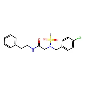 2-(N-(4-chlorobenzyl)methylsulfonamido)-N-phenethylacetamide structure