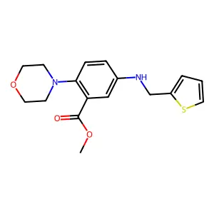 Methyl 2-(4-morpholinyl)-5-[(2-thienylmethyl)amino]benzoate structure